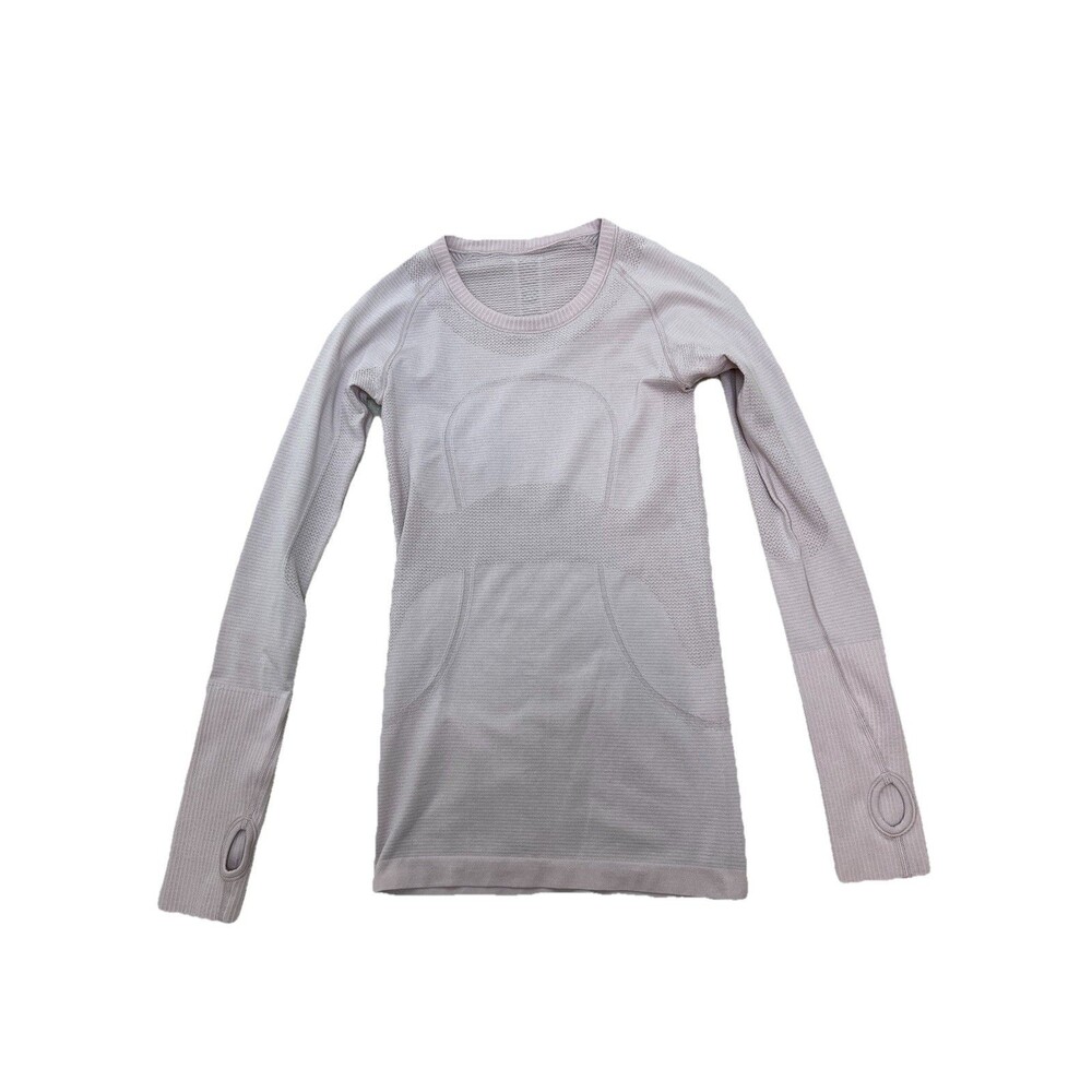 Lululemon Swiftly Running Womens Sz 4 Blush Pink Top Tech Long Sleeve Activewear